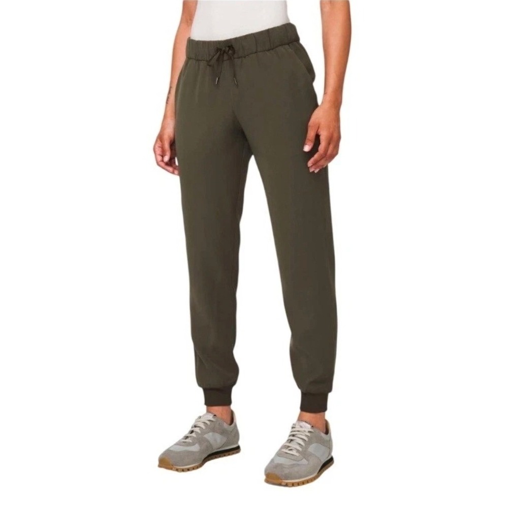 Lululemon Womens On The Fly Jogger 4 Dark Olive Green Drawstring Athletic Pants
